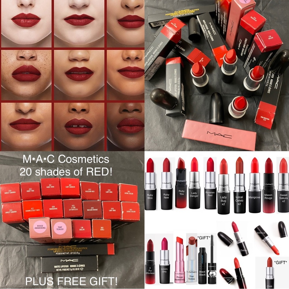 💄M•A•C  20 shades of💄Red